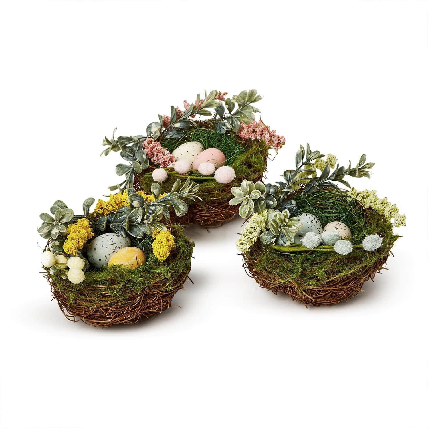 Hand-Crafted Nest with Eggs